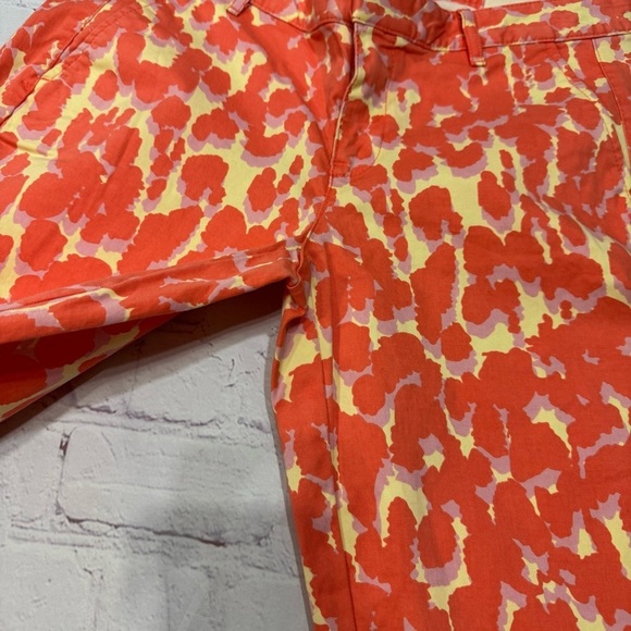 GAP KHAKIS BY GAP skinny mini Vibrant Orange and Cream cropped Pants size 4 Nwot - Picture 14 of 16